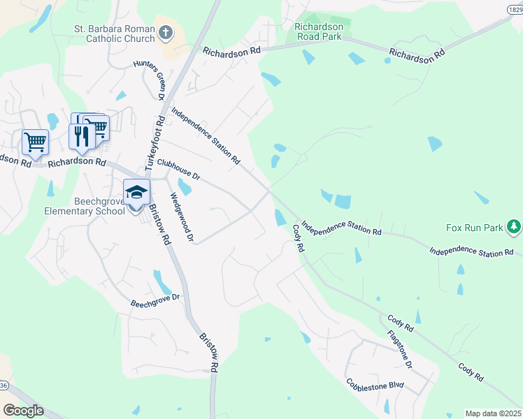 map of restaurants, bars, coffee shops, grocery stores, and more near 908 Pearl Drive in Independence