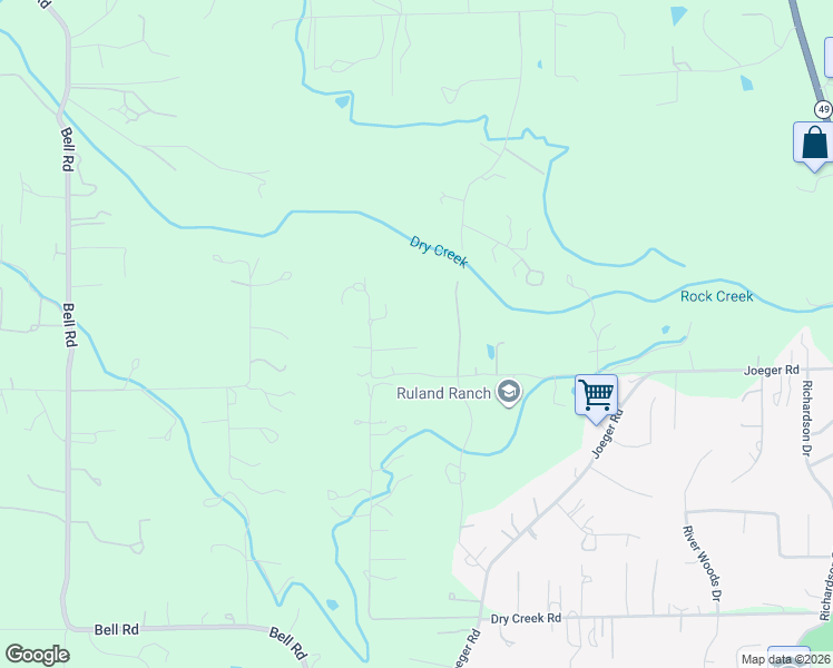 map of restaurants, bars, coffee shops, grocery stores, and more near 10800 Pickle Barrel Road in Auburn