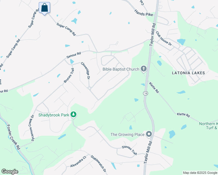 map of restaurants, bars, coffee shops, grocery stores, and more near 3142 Meadoway Court in Independence