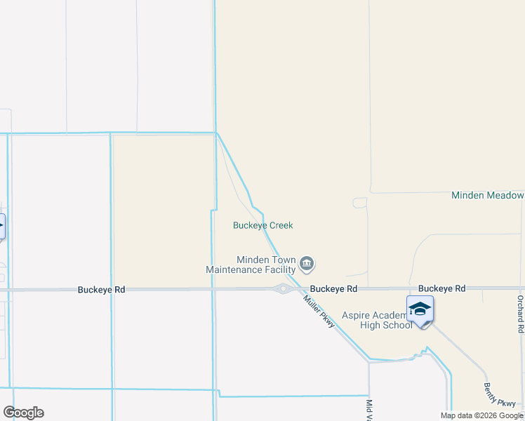 map of restaurants, bars, coffee shops, grocery stores, and more near 1300 Buckeye Road in Minden