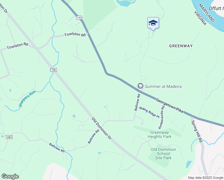map of restaurants, bars, coffee shops, grocery stores, and more near 8501 Georgetown Pike in McLean