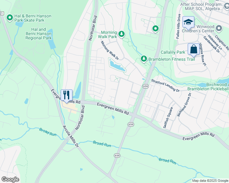 map of restaurants, bars, coffee shops, grocery stores, and more near 42331 Christophers View Terrace in Ashburn