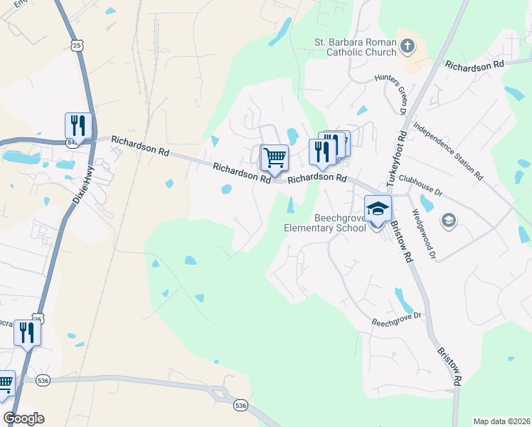 map of restaurants, bars, coffee shops, grocery stores, and more near 4265 Catalpa Drive in Independence