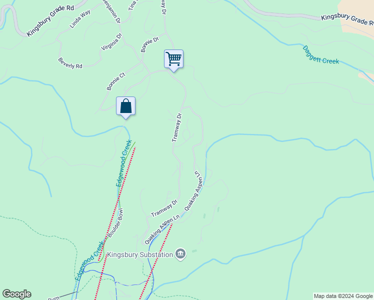 map of restaurants, bars, coffee shops, grocery stores, and more near 323 Tramway Drive in Glenbrook