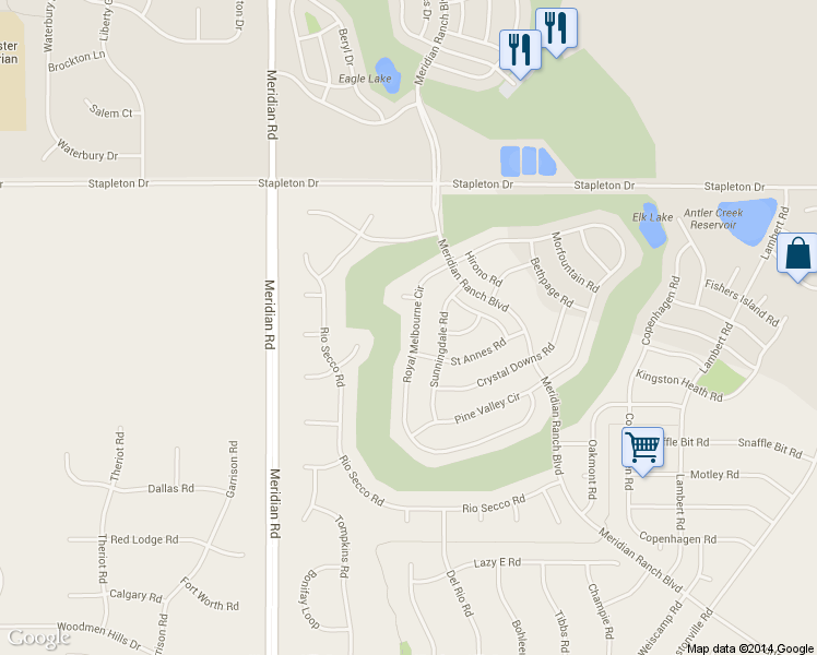 map of restaurants, bars, coffee shops, grocery stores, and more near 9202 Royal Melbourne Circle in Peyton