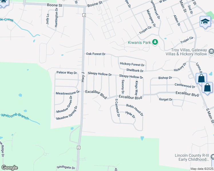 map of restaurants, bars, coffee shops, grocery stores, and more near 61 Canterbury Drive in Troy