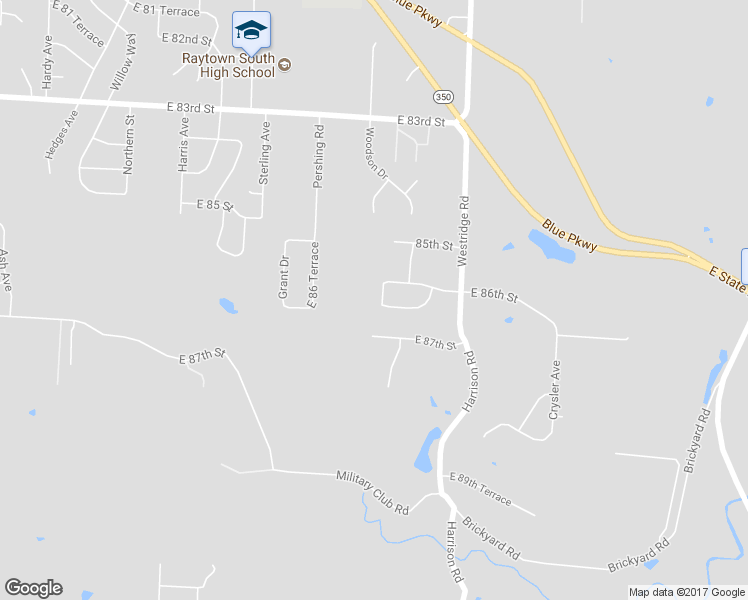 map of restaurants, bars, coffee shops, grocery stores, and more near 8612 Ridgeway Court in Raytown