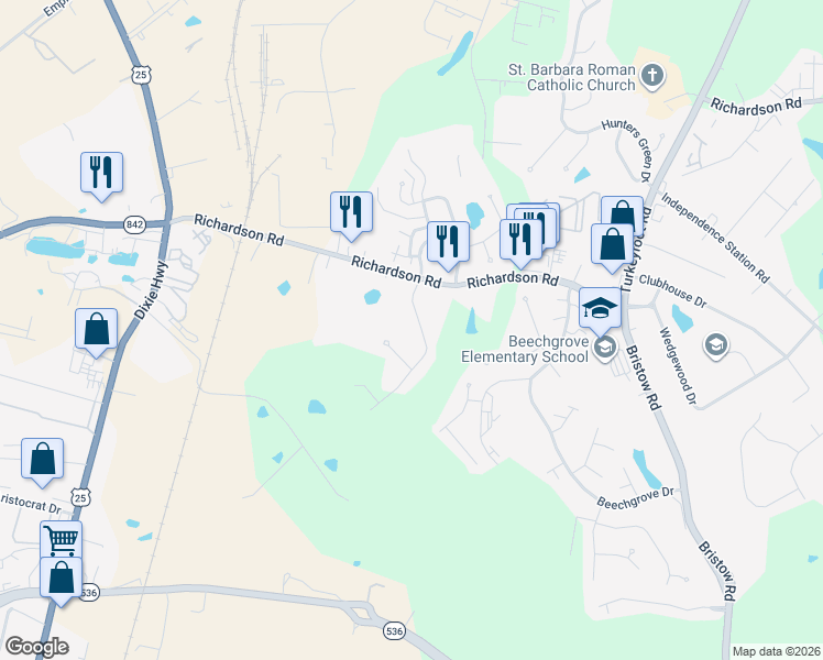 map of restaurants, bars, coffee shops, grocery stores, and more near 4265 Catalpa Dr in Independence
