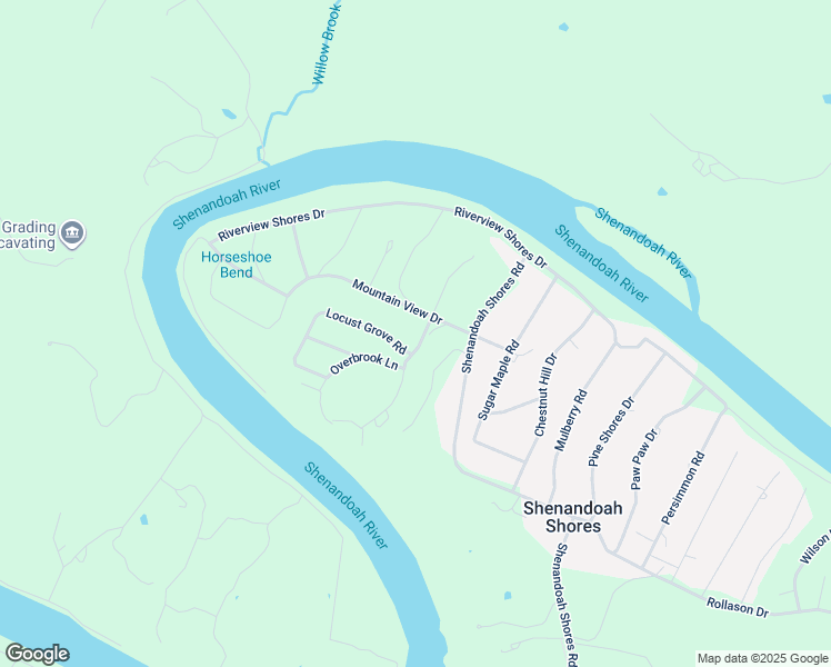 map of restaurants, bars, coffee shops, grocery stores, and more near 46 Woodward Lane in Front Royal