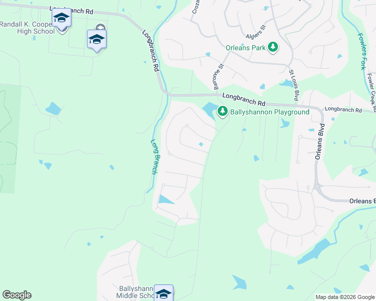 map of restaurants, bars, coffee shops, grocery stores, and more near 2505 Longbranch Road in Union