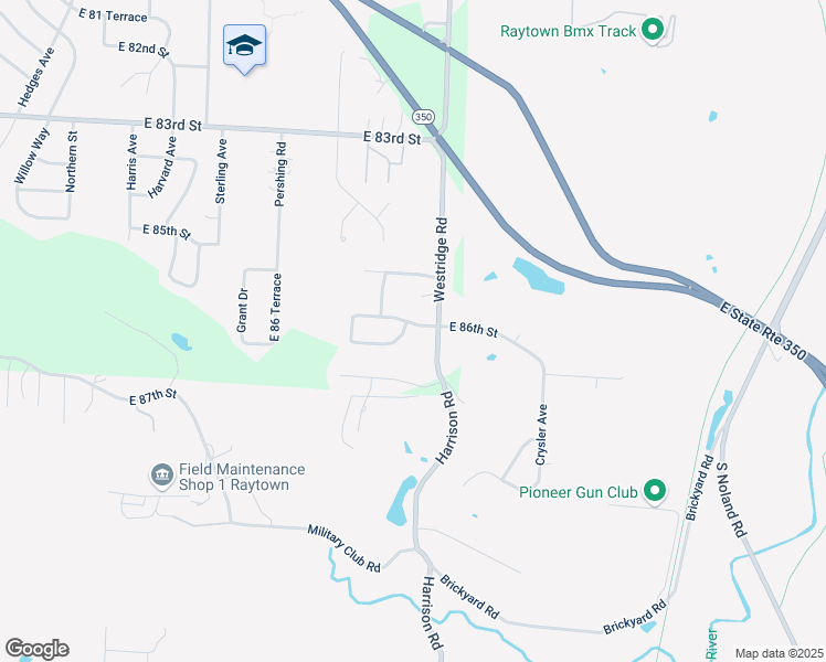 map of restaurants, bars, coffee shops, grocery stores, and more near 11905 East 86th Street in Raytown