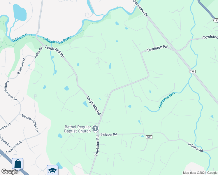 map of restaurants, bars, coffee shops, grocery stores, and more near 1034 Towlston Road in McLean