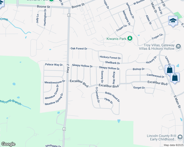 map of restaurants, bars, coffee shops, grocery stores, and more near 61 Canterbury Drive in Troy