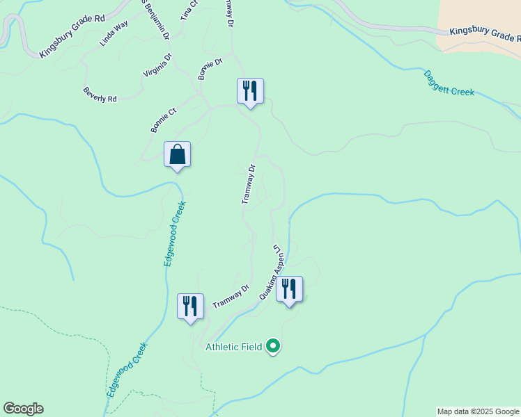map of restaurants, bars, coffee shops, grocery stores, and more near 323 Tramway Drive in Glenbrook
