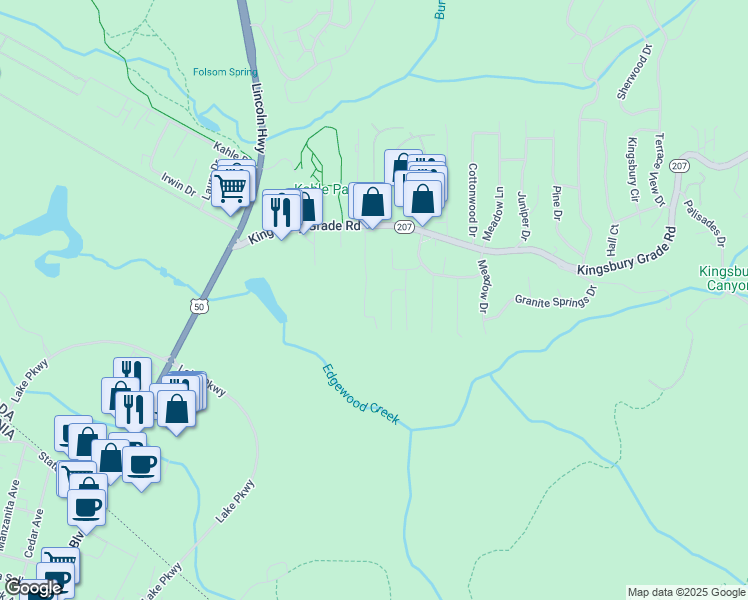 map of restaurants, bars, coffee shops, grocery stores, and more near 108 Hawthorne Way in Gardnerville
