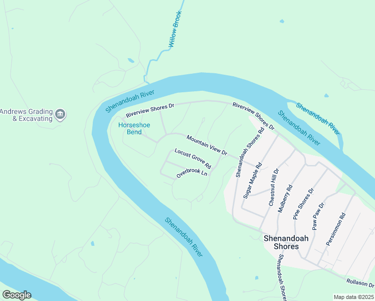 map of restaurants, bars, coffee shops, grocery stores, and more near 183 Locust Grove Road in Front Royal