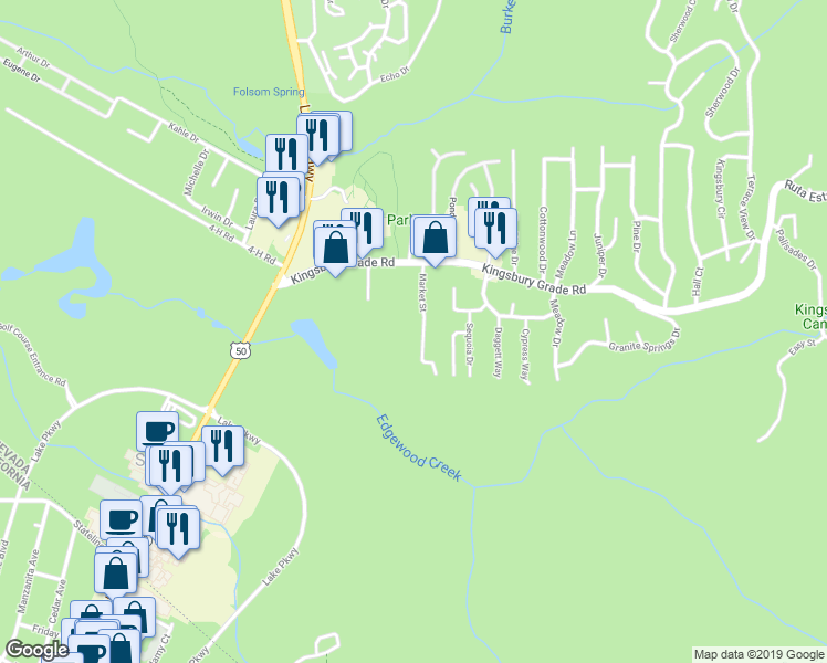 map of restaurants, bars, coffee shops, grocery stores, and more near 128 Market Street in Gardnerville