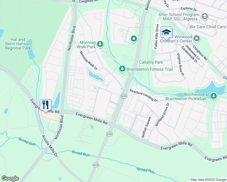 map of restaurants, bars, coffee shops, grocery stores, and more near 42394 Grahams Stable Square in Ashburn