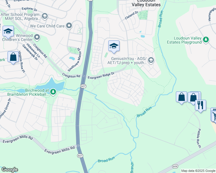 map of restaurants, bars, coffee shops, grocery stores, and more near 23790 Hopewell Manor Terrace in Ashburn