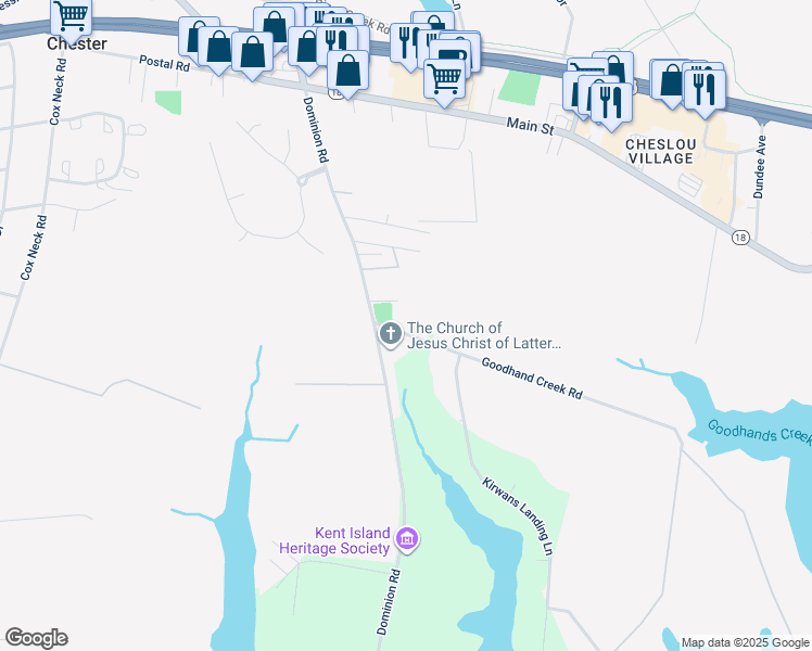 map of restaurants, bars, coffee shops, grocery stores, and more near 113 Goodhand Creek Road in Chester