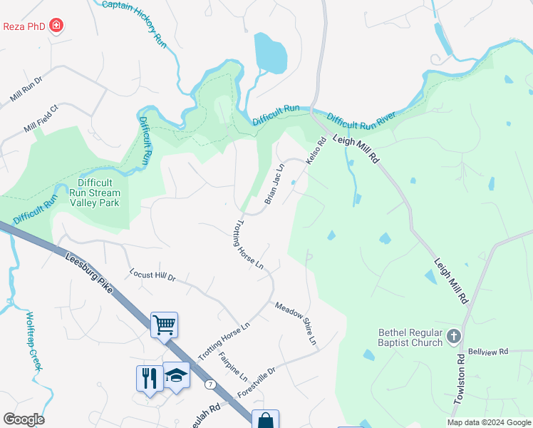 map of restaurants, bars, coffee shops, grocery stores, and more near 9425 Brian Jac Lane in Great Falls