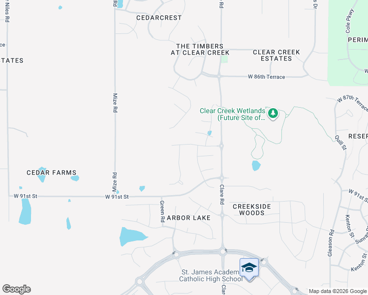 map of restaurants, bars, coffee shops, grocery stores, and more near 8859 Houston Street in Lenexa