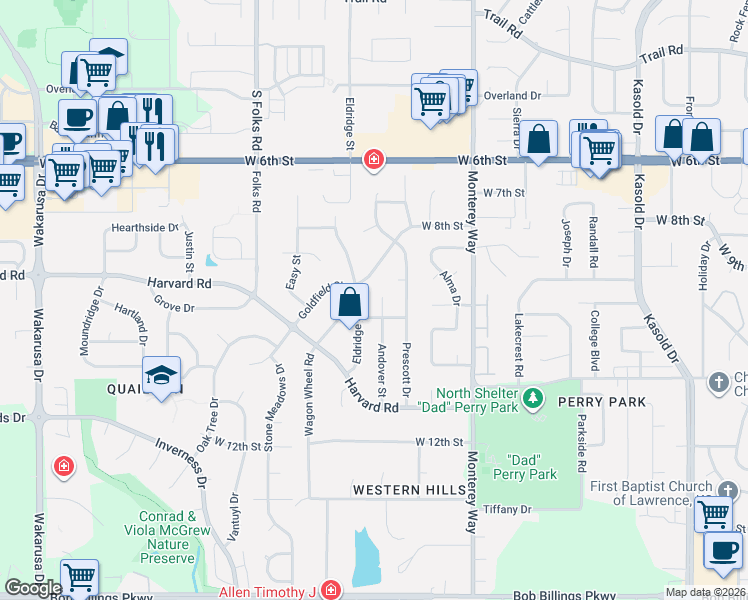 map of restaurants, bars, coffee shops, grocery stores, and more near 900 Andover Street in Lawrence