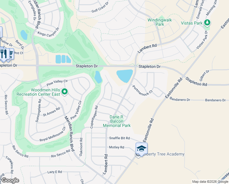 map of restaurants, bars, coffee shops, grocery stores, and more near 9353 St.George Road in Peyton