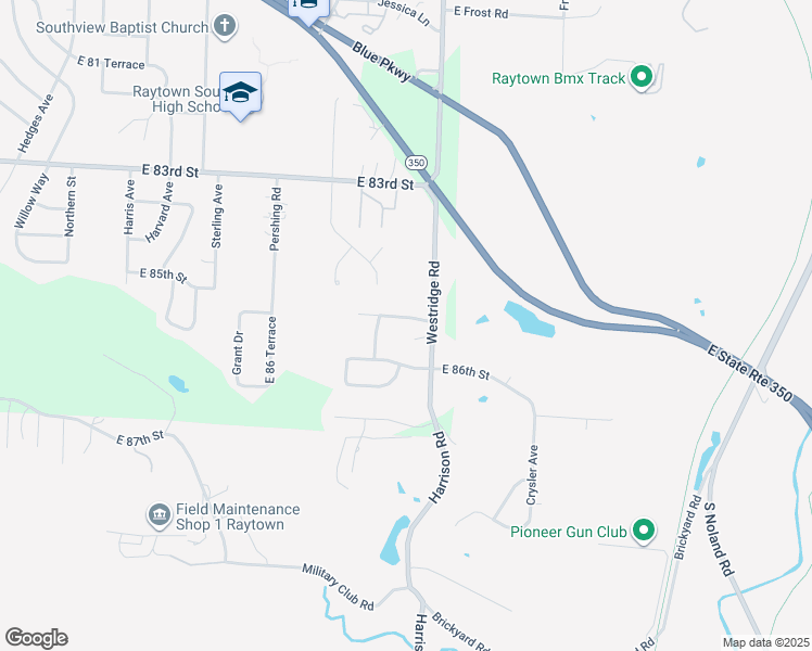 map of restaurants, bars, coffee shops, grocery stores, and more near 11901 East 85th Street in Raytown