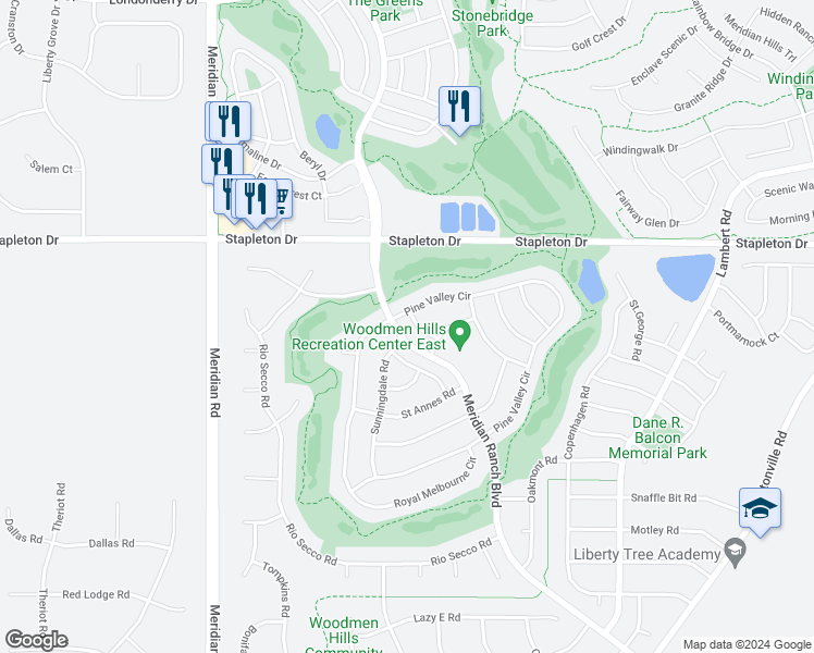 map of restaurants, bars, coffee shops, grocery stores, and more near 9372 Hirono Road in Peyton