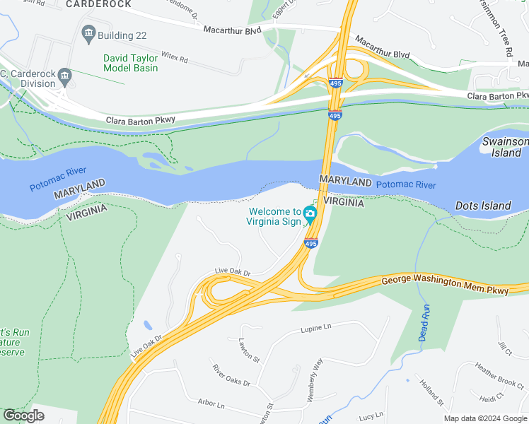 map of restaurants, bars, coffee shops, grocery stores, and more near 612 Rivercrest Drive in McLean