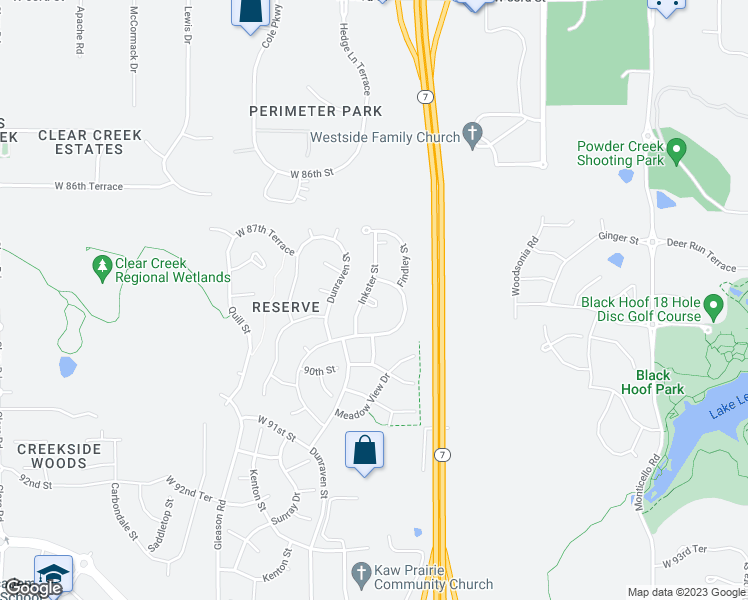 map of restaurants, bars, coffee shops, grocery stores, and more near 8839 Inkster in Lenexa