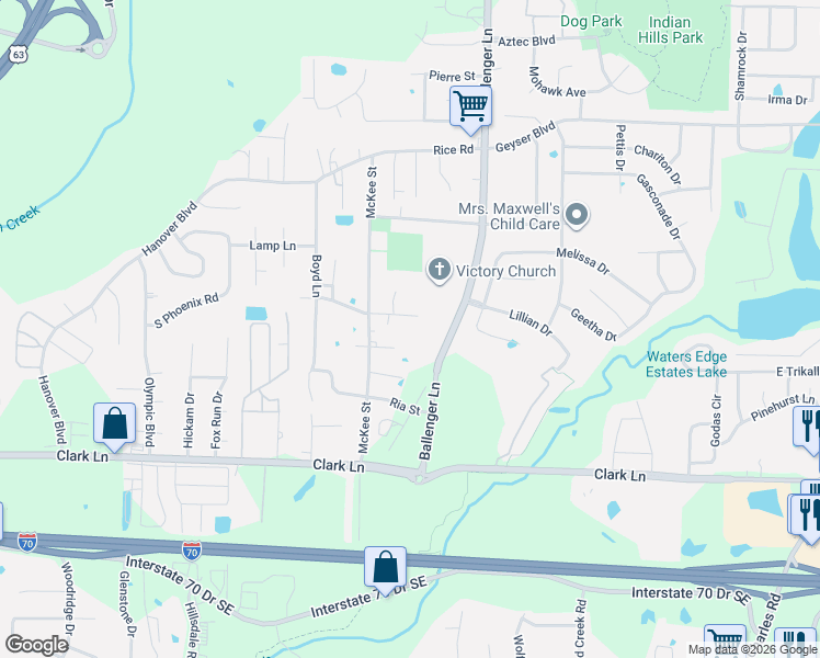 map of restaurants, bars, coffee shops, grocery stores, and more near 1702 Perkins Dr in Columbia