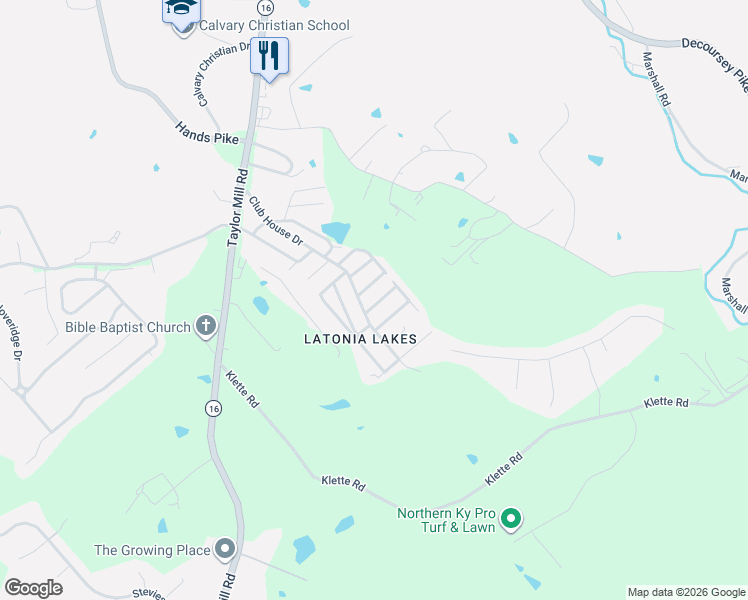 map of restaurants, bars, coffee shops, grocery stores, and more near 474 Forest Road in Covington