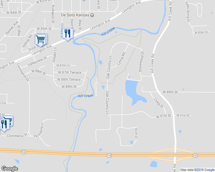 map of restaurants, bars, coffee shops, grocery stores, and more near 8920 Oak Country Lane in De Soto