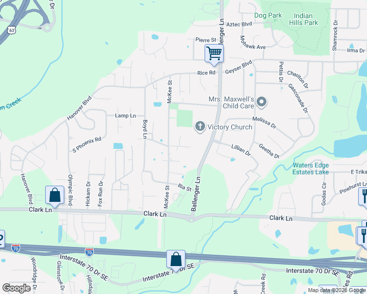 map of restaurants, bars, coffee shops, grocery stores, and more near 1702 Perkins Dr in Columbia