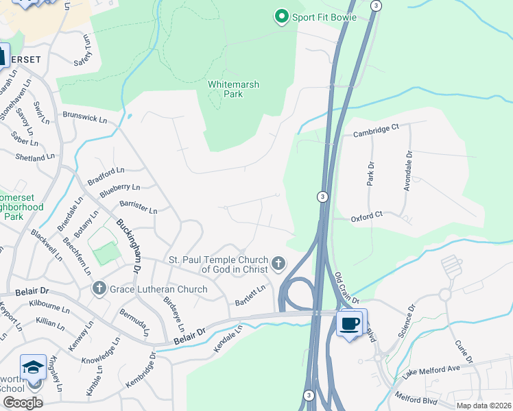 map of restaurants, bars, coffee shops, grocery stores, and more near 5706 Bideford Court in Bowie