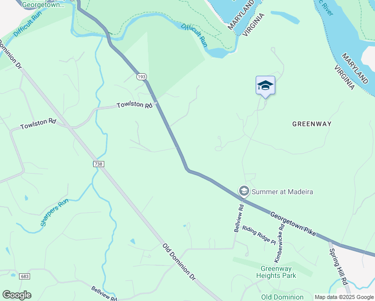 map of restaurants, bars, coffee shops, grocery stores, and more near 8526 Georgetown Pike in McLean