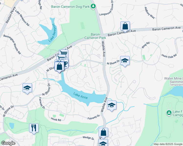 map of restaurants, bars, coffee shops, grocery stores, and more near 1536 Northgate Square in Reston