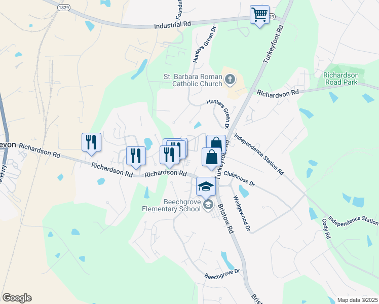 map of restaurants, bars, coffee shops, grocery stores, and more near 9552 Apple Valley Drive in Independence