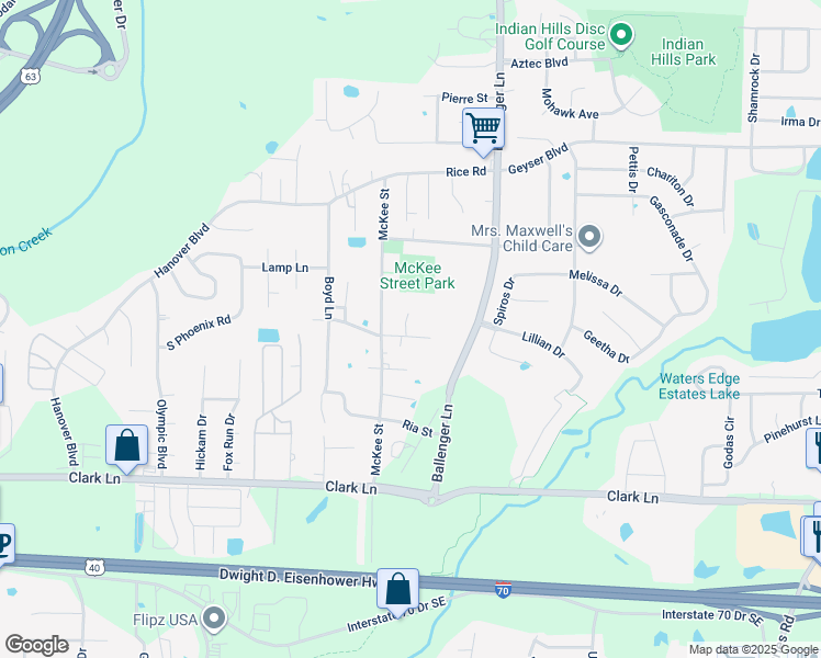 map of restaurants, bars, coffee shops, grocery stores, and more near 1702 Perkins Dr in Columbia