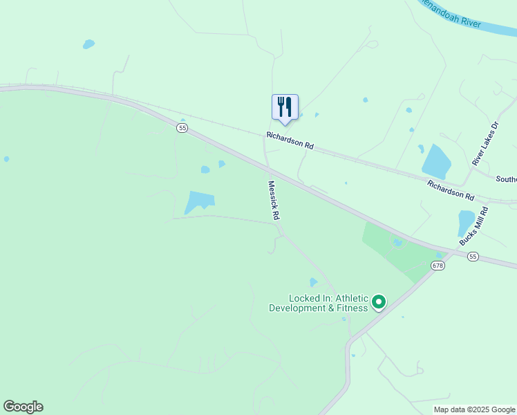 map of restaurants, bars, coffee shops, grocery stores, and more near 555 Messick Road in Strasburg