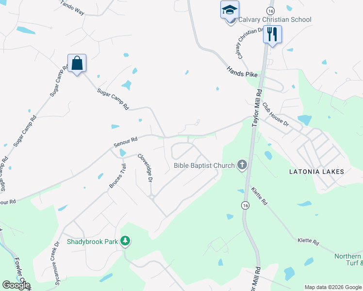 map of restaurants, bars, coffee shops, grocery stores, and more near 3318 Summit Run Drive in Independence