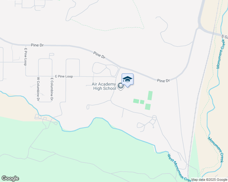 map of restaurants, bars, coffee shops, grocery stores, and more near 6910 Carlton Drive in U.S. Air Force Academy