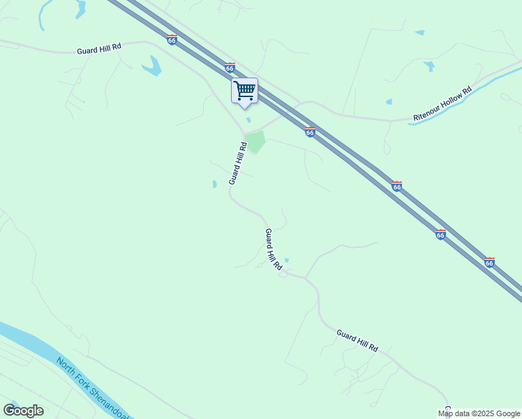 map of restaurants, bars, coffee shops, grocery stores, and more near 2777 Guard Hill Road in Front Royal