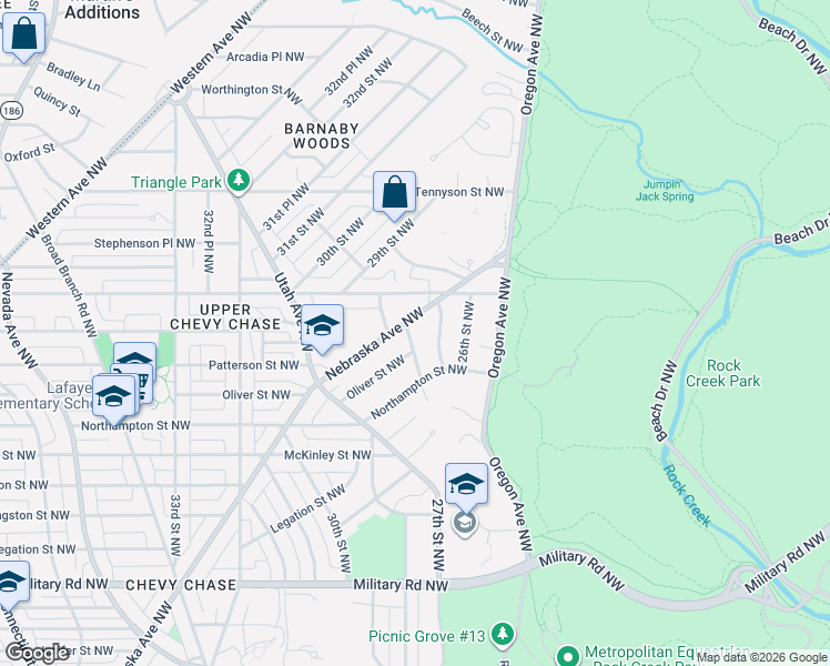 map of restaurants, bars, coffee shops, grocery stores, and more near 5745 Moreland Street Northwest in Washington