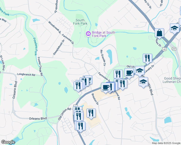 map of restaurants, bars, coffee shops, grocery stores, and more near 6 Homestead Drive in Florence