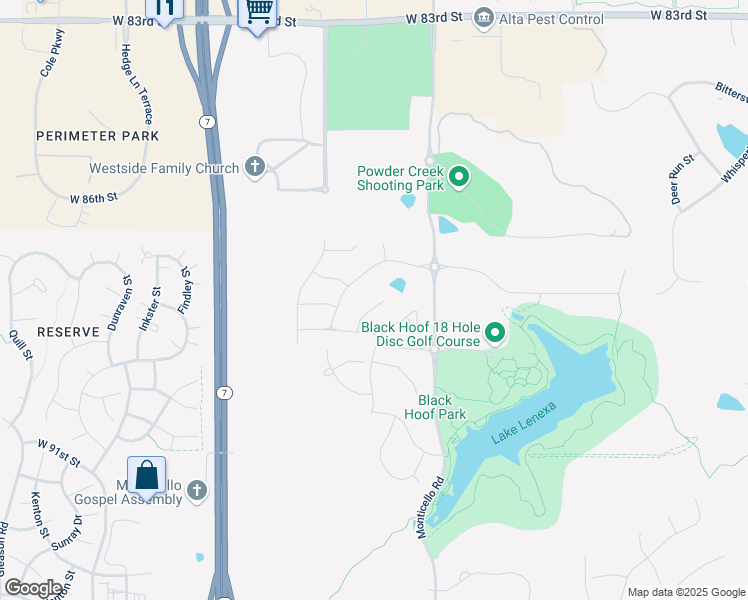 map of restaurants, bars, coffee shops, grocery stores, and more near 8842 McCoy Street in Lenexa