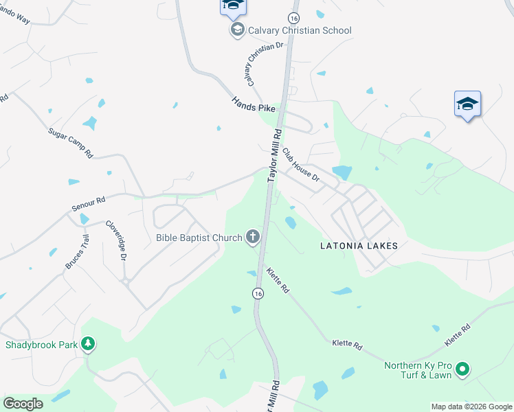 map of restaurants, bars, coffee shops, grocery stores, and more near 6065 Taylor Mill Road in Covington