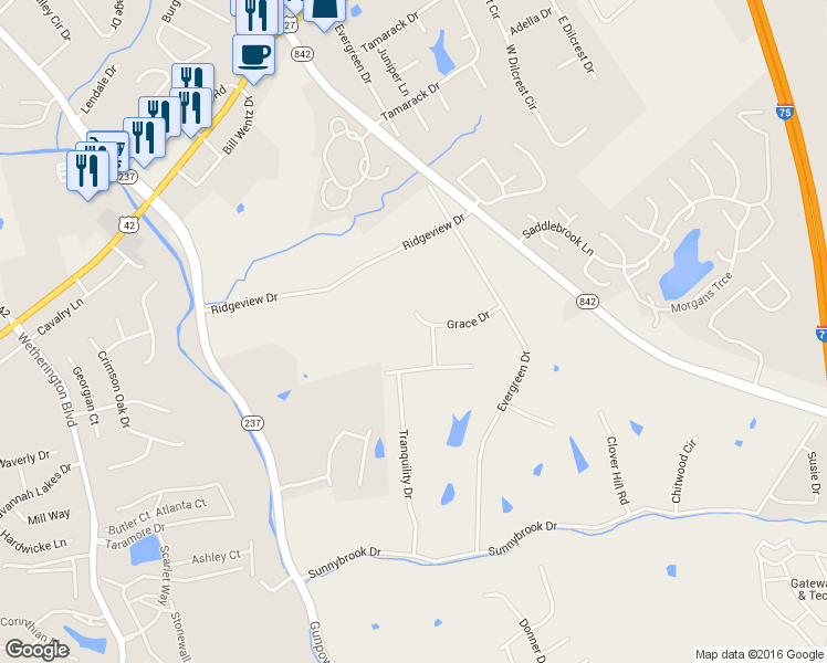 map of restaurants, bars, coffee shops, grocery stores, and more near 799 Grace Drive in Florence